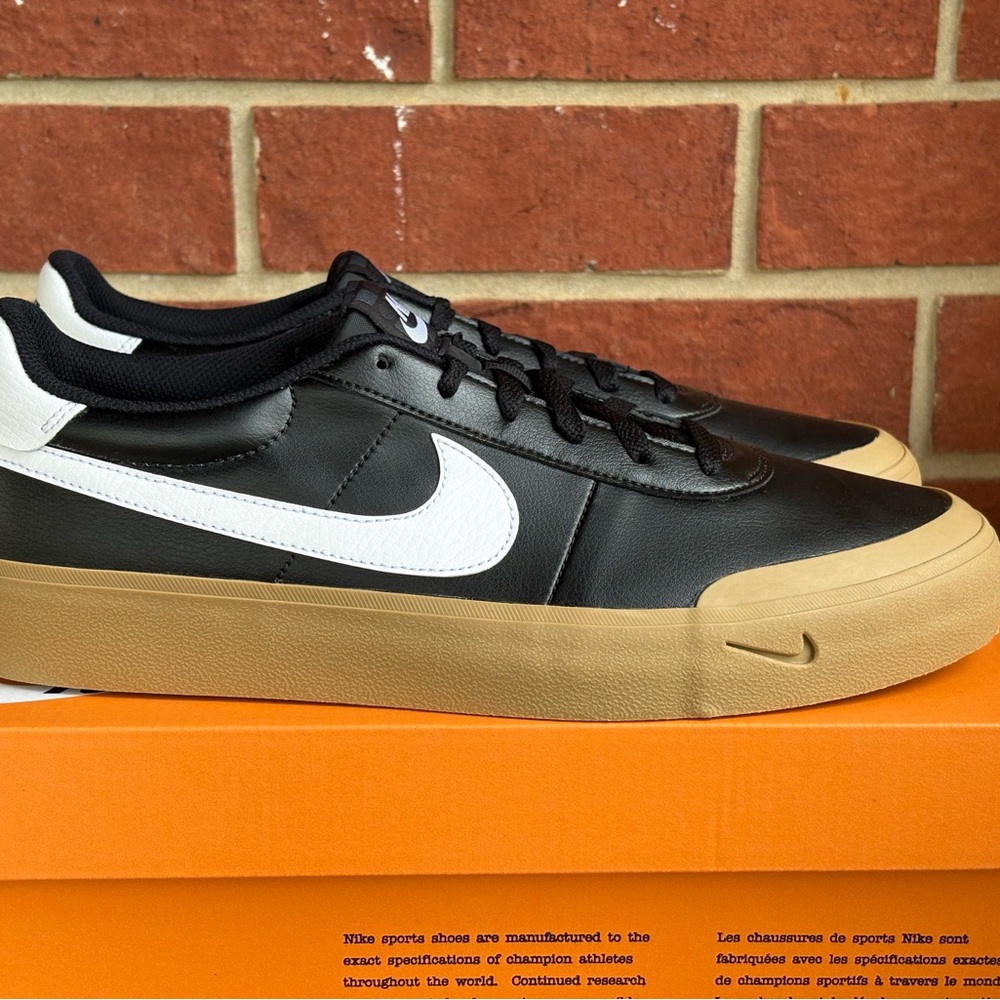 Nike Court Shot Black White Gum Bottom Mens New Sneakers Athletic Shoes